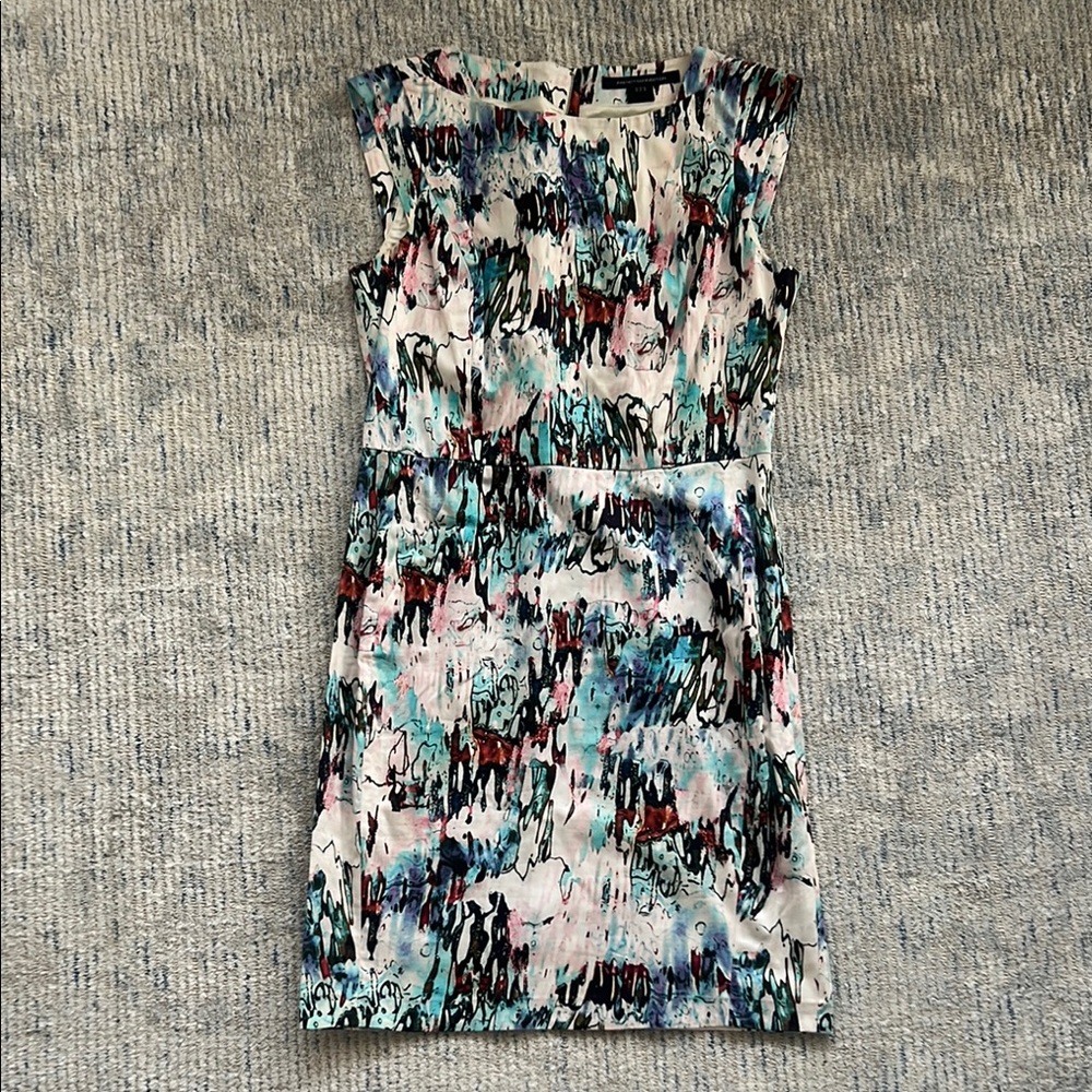 French Connection Green and Black Sheath Mini Dress